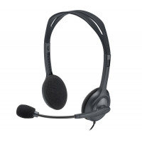 Наушники Logitech Stereo H111 - Один разъем, Диапазон наушников: 20 - 20 000 Гц, Микрофон: 100 - 16 000 Гц, Один разъем 3.5 мм, 1.8 м